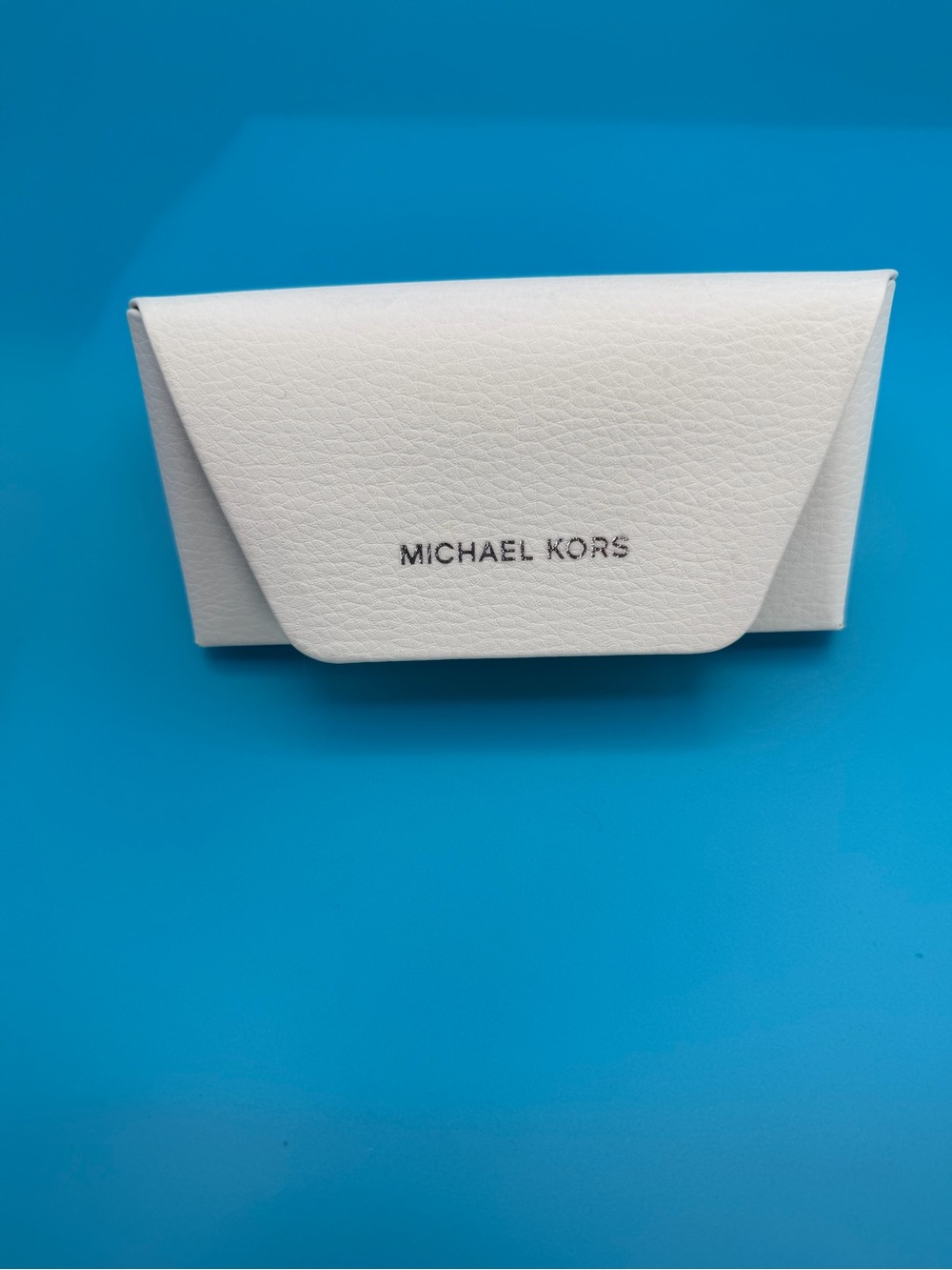 Michael Kors White Textured Leather Glass Case